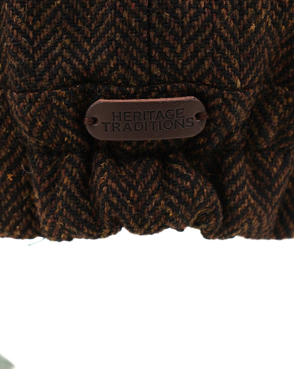 Heritage Traditions Peaky Stud Herringbone Tweed Cap Brown