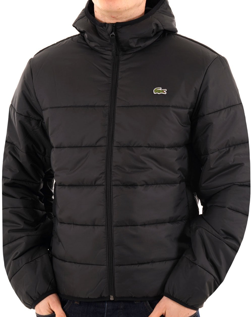 Lacoste Water Repellent Quilted Puffer Jacket Black