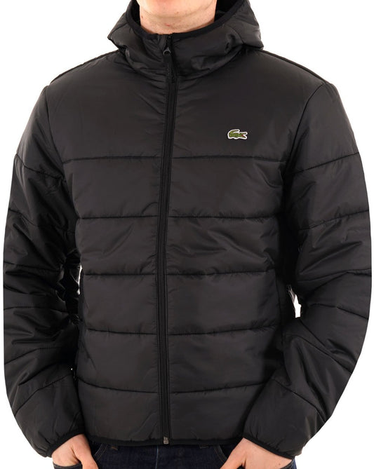Lacoste wasserabweisende Steppjacke, schwarz