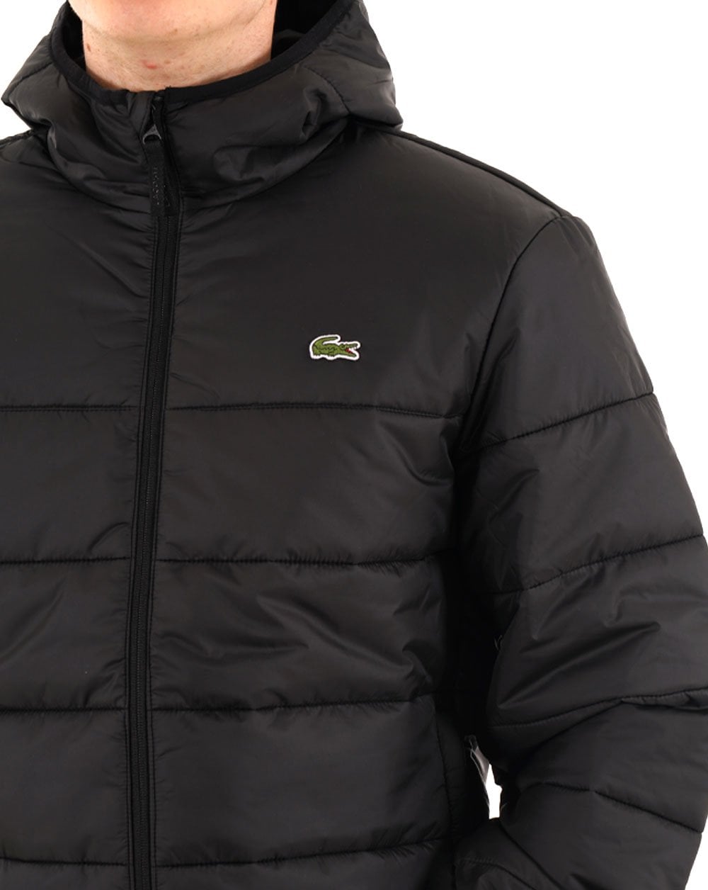 Lacoste Water Repellent Quilted Puffer Jacket Black