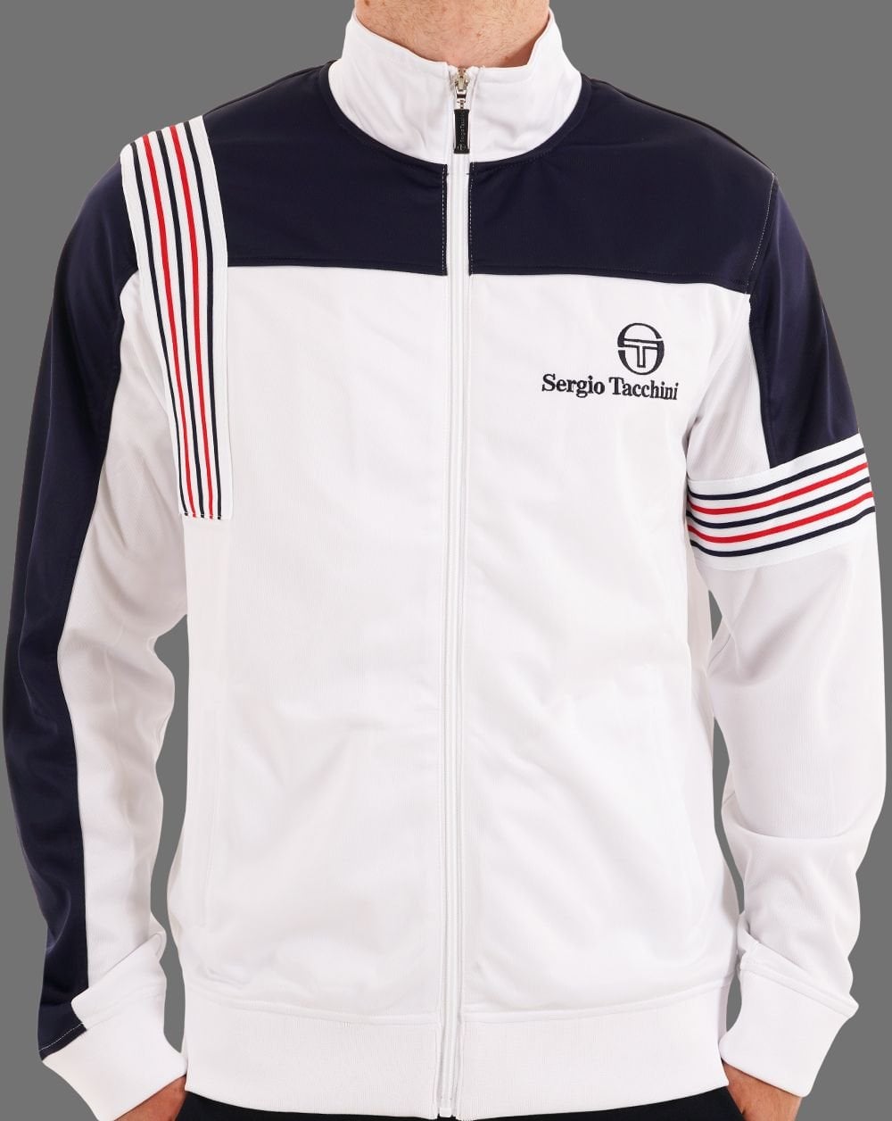 Sergio Tacchini Wilander Trainingsjacke Weiß Marineblau