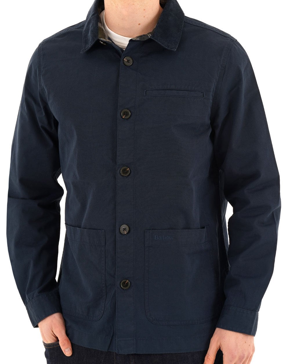 Barbour Cord Collar Overshirt Navy