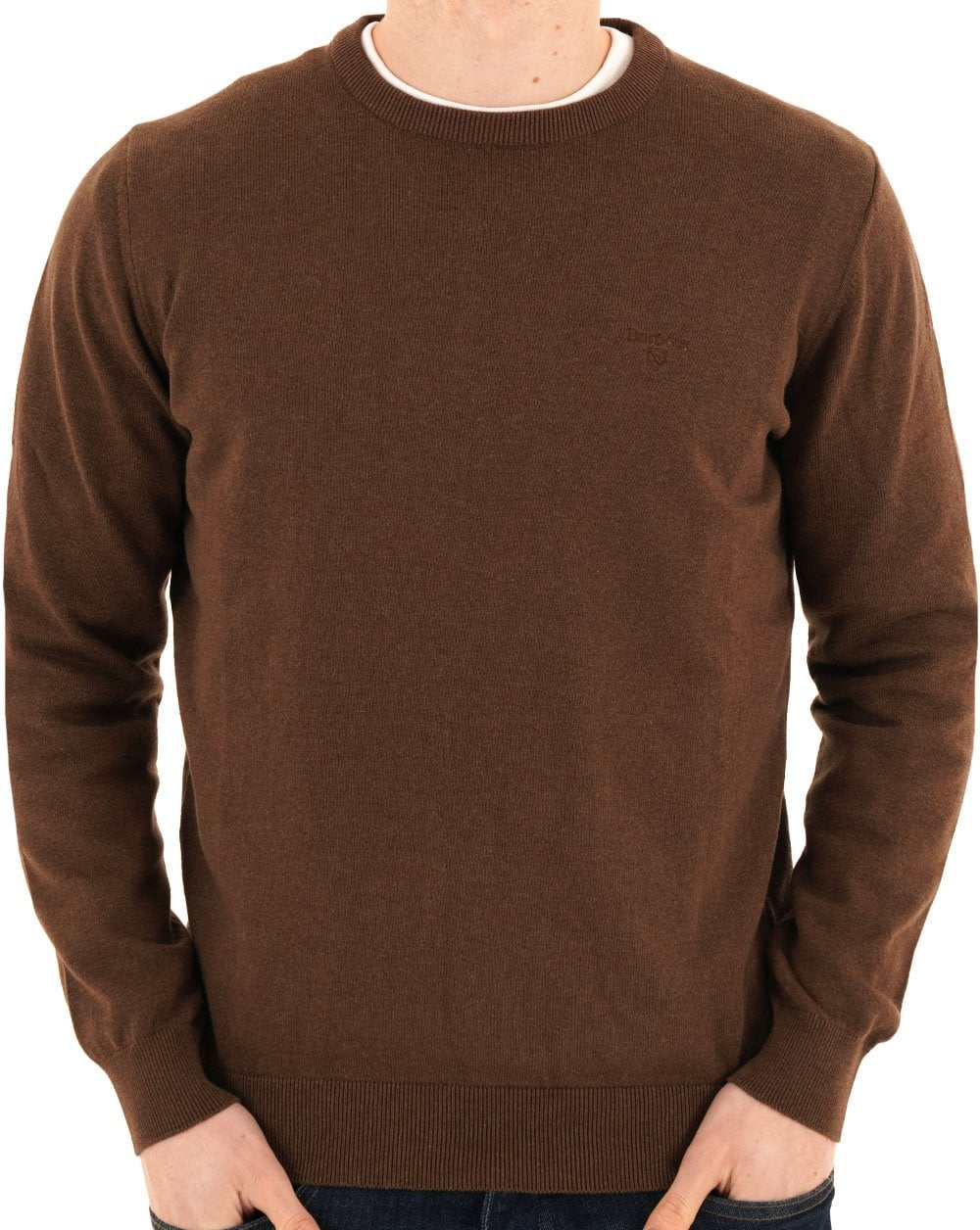 Barbour Pima-Baumwollpullover mit Rundhalsausschnitt, Umbra