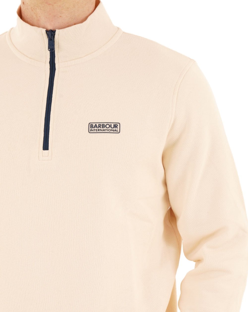 Barbour International Clipper 1/4 Zip Sweat Off White
