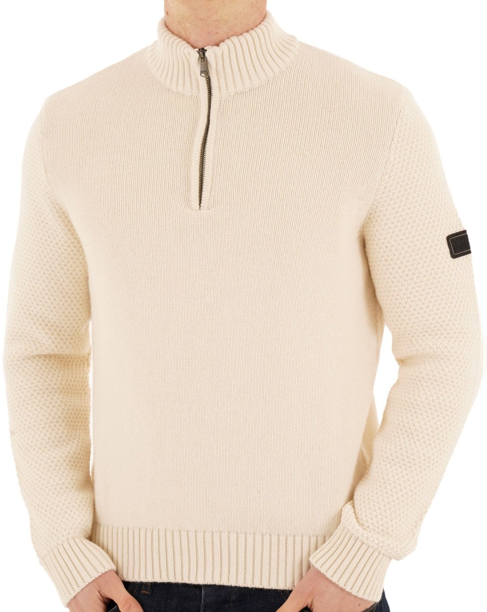 Barbour International Enfield Funnel Neck Pullover, Flüsterweiß