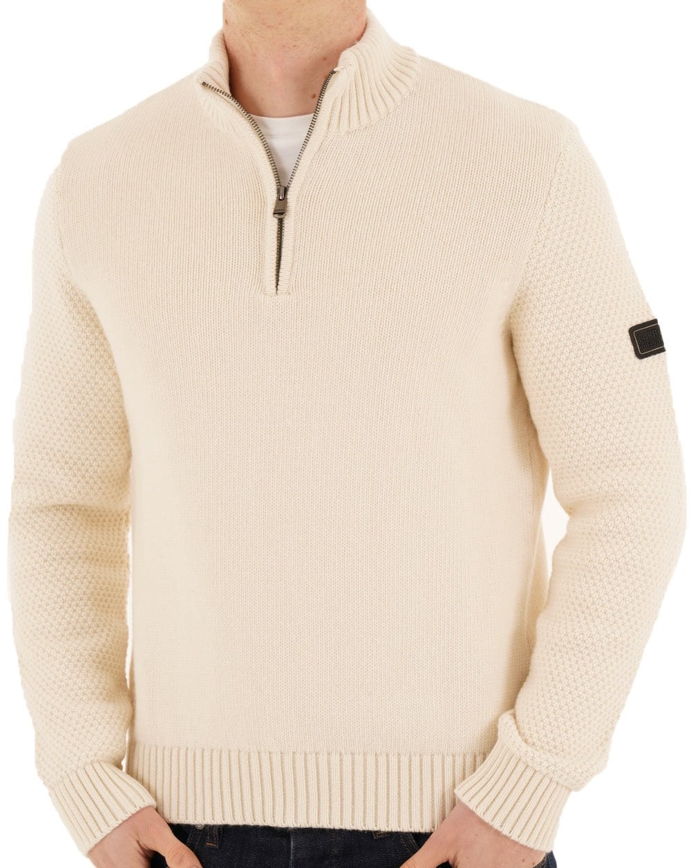 Barbour International Enfield Funnel Neck Pullover, Flüsterweiß