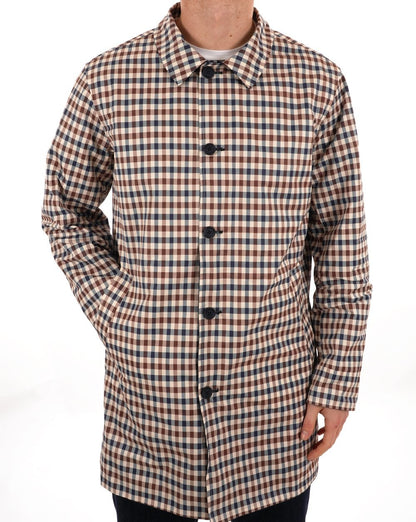 Aquascutum Klassischer Trenchcoat, Marineblau, kariert, wendbar