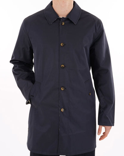 Aquascutum Klassischer Trenchcoat, Marineblau, kariert, wendbar
