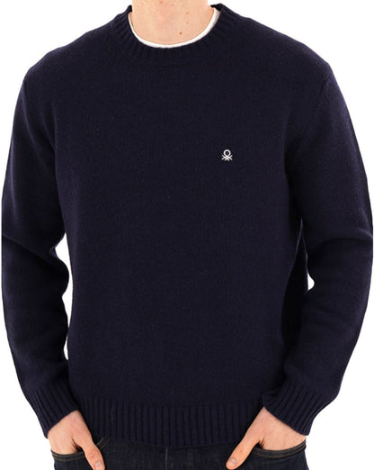 Benetton Wollmischungspullover Marineblau