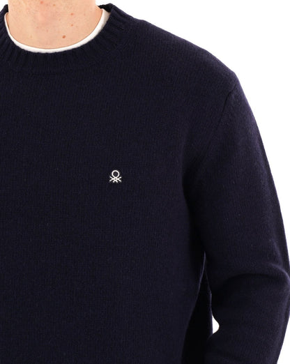 Benetton Wollmischungspullover Marineblau