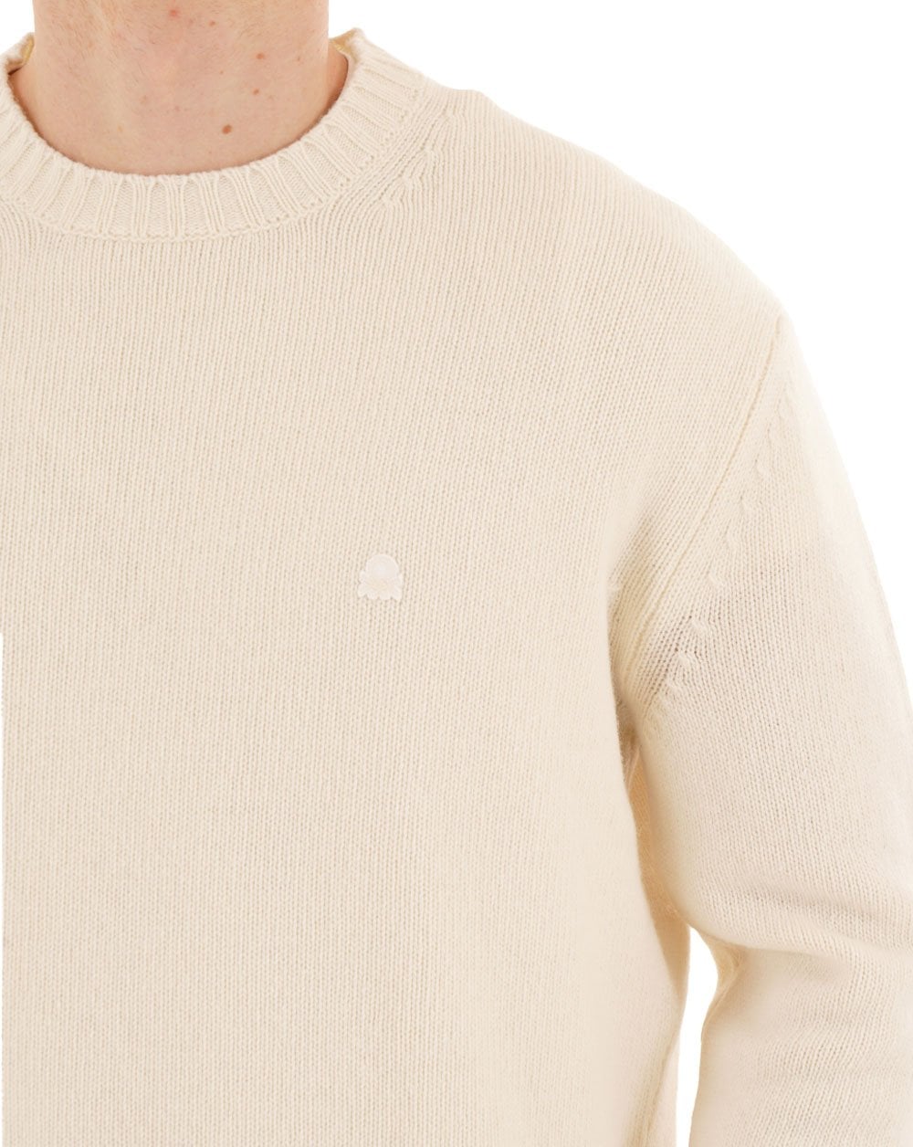 Benetton Wollmischungspullover Ecru