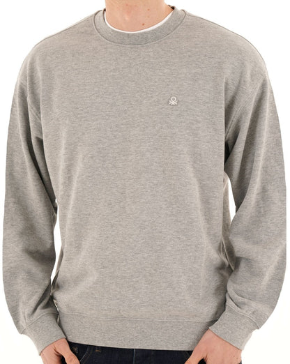 Benetton Logo Sweatshirt Hellgrau
