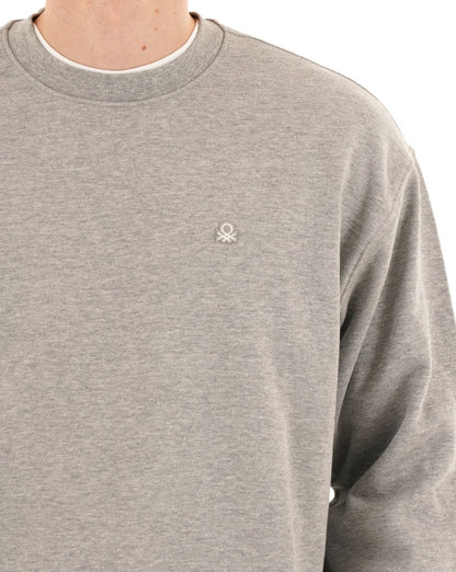 Benetton Logo Sweatshirt Hellgrau