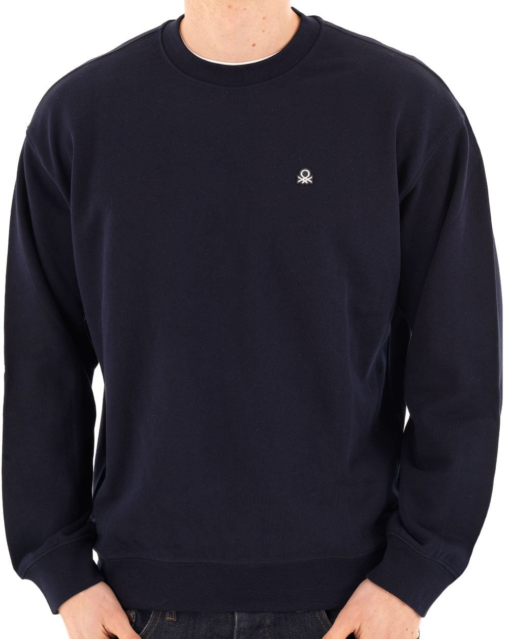 Benetton Logo Sweatshirt Marineblau