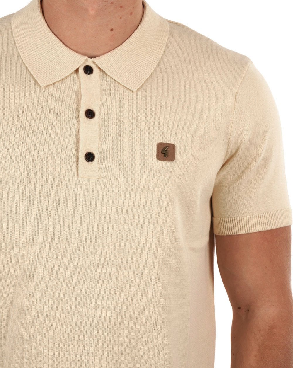 Gabicci Vintage Jackson Knitted Polo Cream