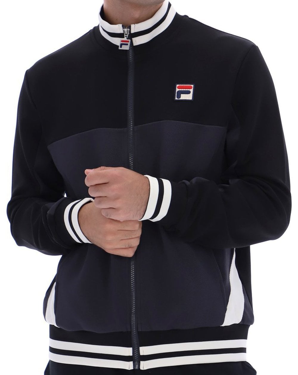 Fila Vintage Tiebreaker Trainingsjacke Schwarz Anthrazit