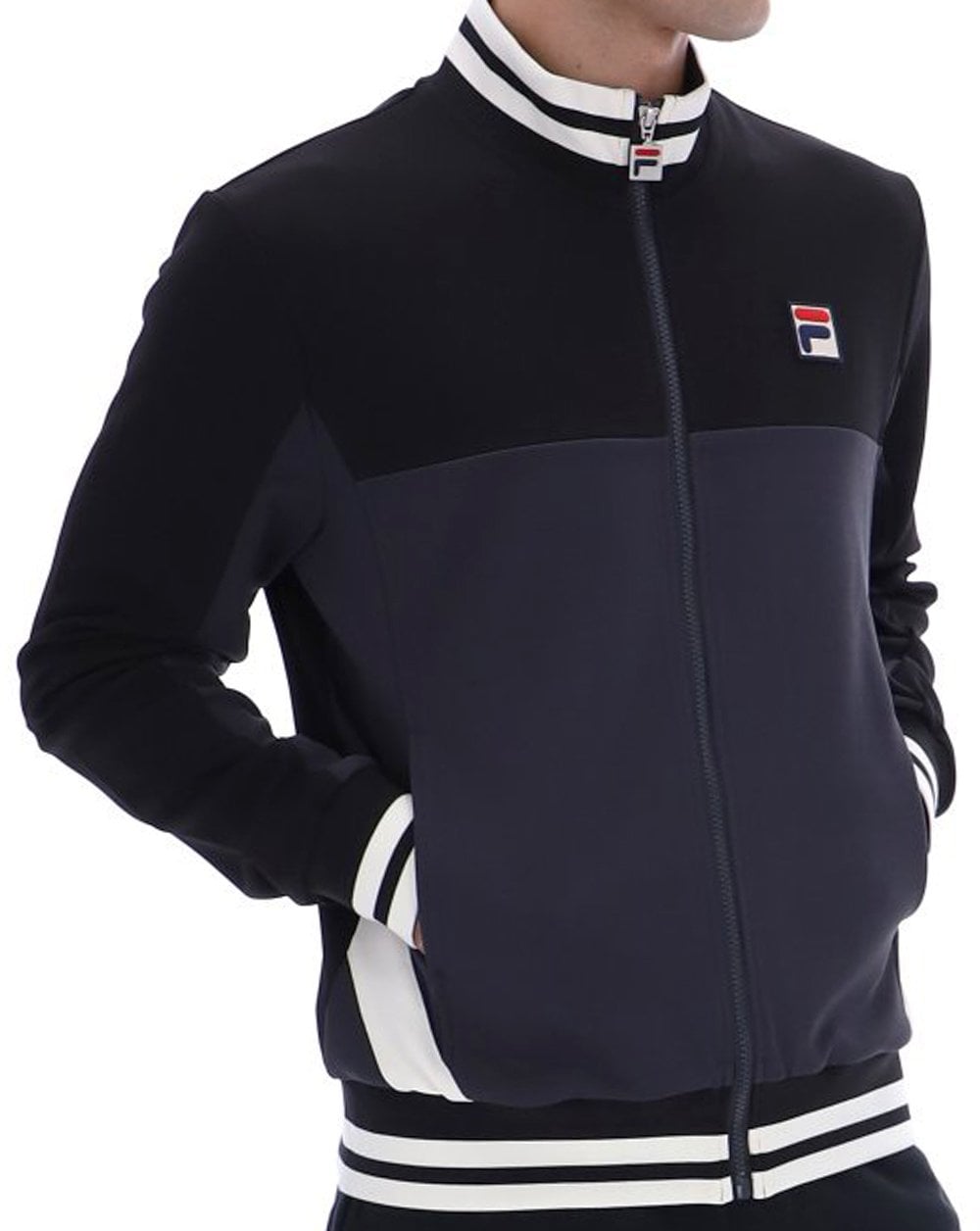 Fila Vintage Tiebreaker Trainingsjacke Schwarz Anthrazit