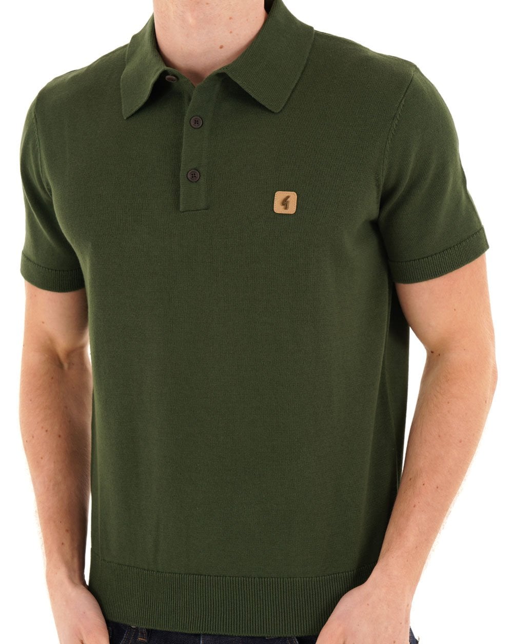 Gabicci Vintage Jackson Knit Polo Forest Green