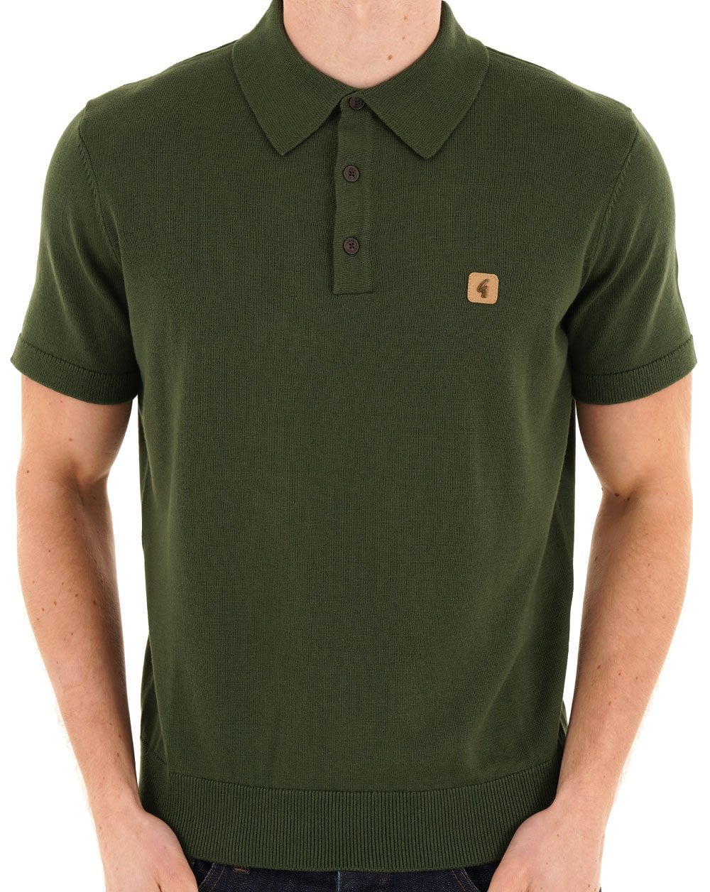 Gabicci Vintage Jackson Knit Polo Forest Green
