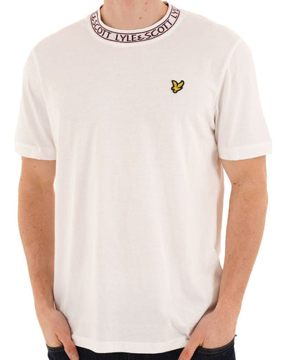 Lyle & Scott Logo Rippstrick-T-Shirt Weiß
