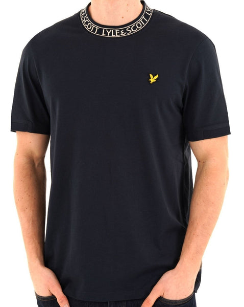 Lyle & Scott Logo Ribbed T-shirt Navy