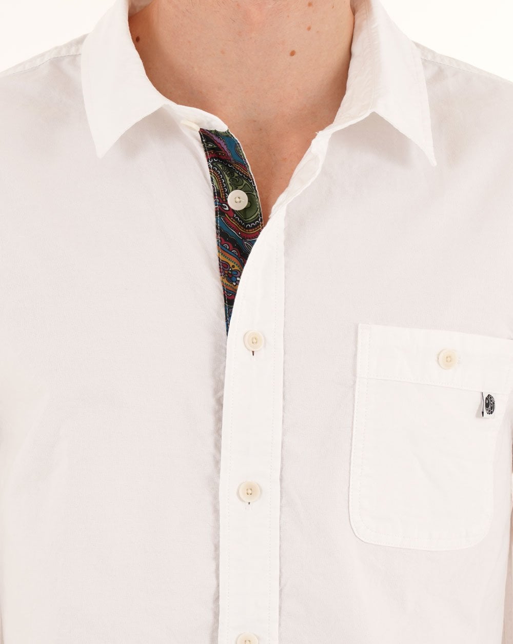 Pretty Green House Paisley Oxford-Hemd Weiß