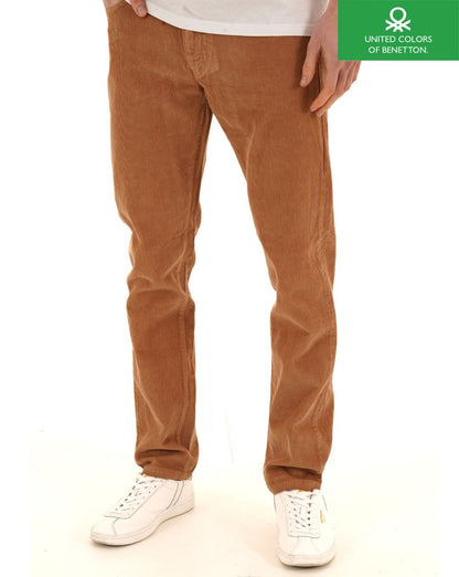 Benetton Cordhose Dunkelsand