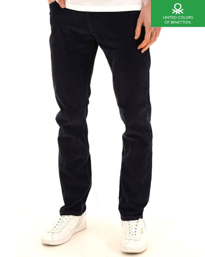 Benetton Cordhose Marineblau
