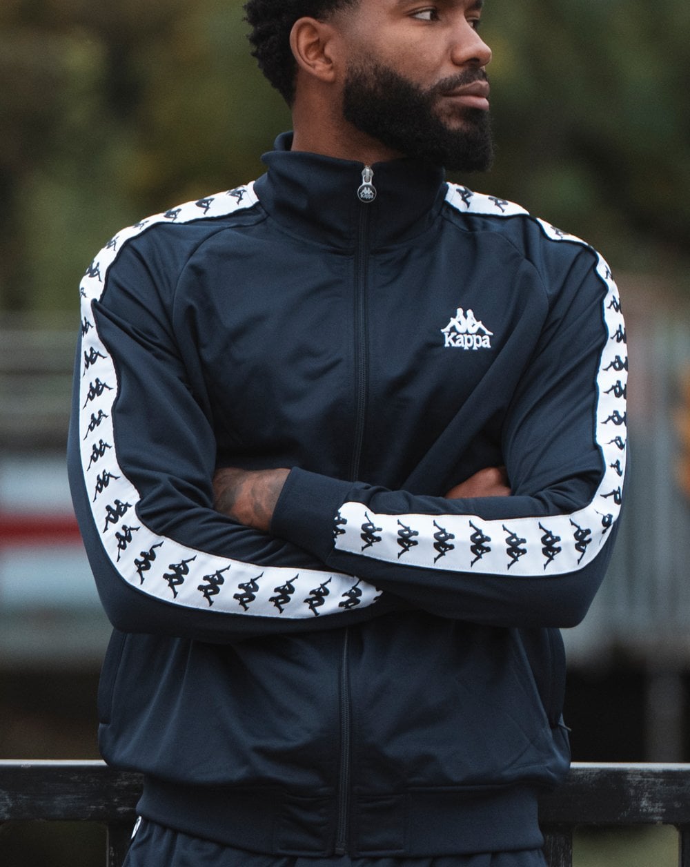 Kappa Lyman Trainingsjacke Marineblau/Weiß