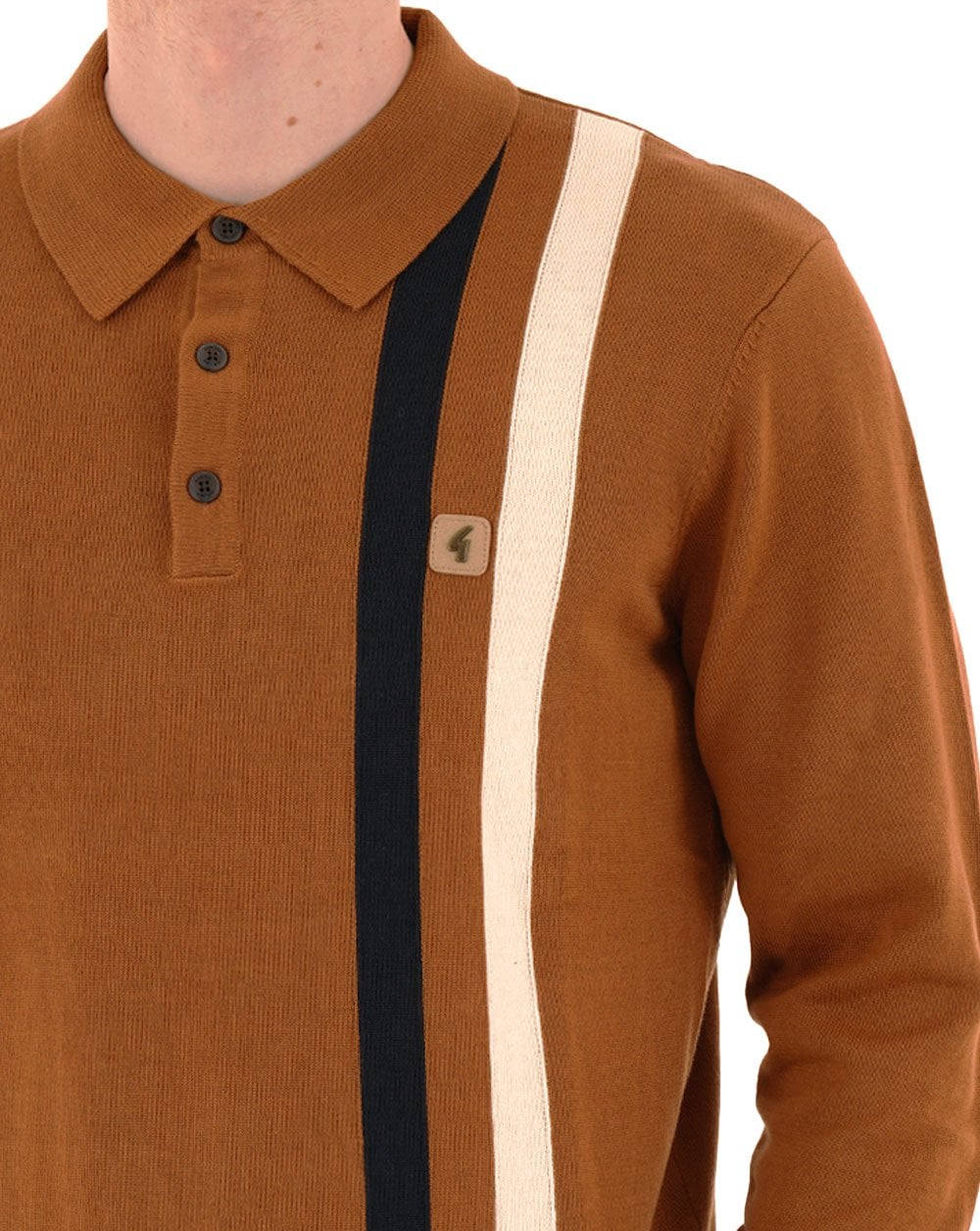 Gabicci Vintage Coltrane Stripe Knit Walnut