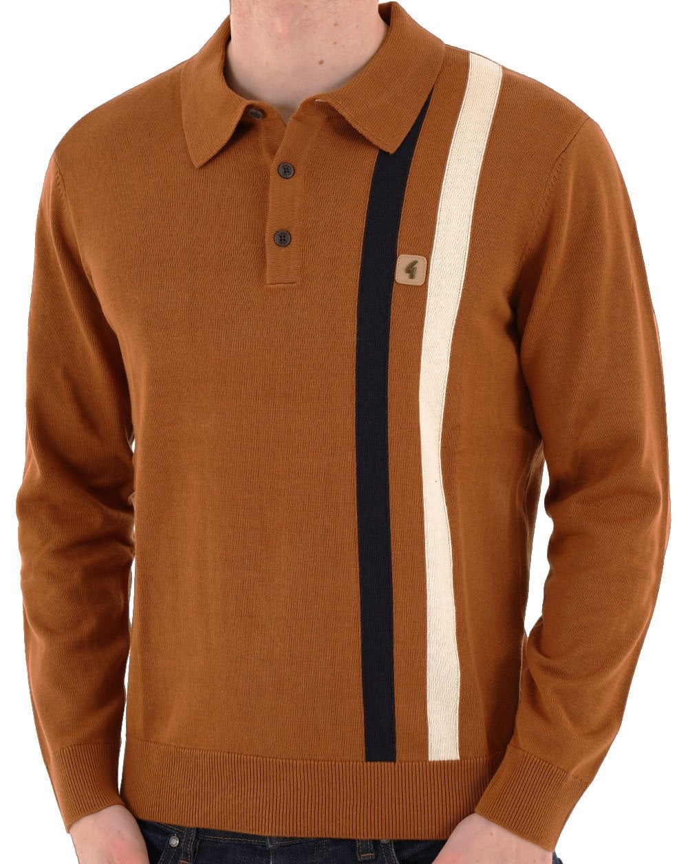 Gabicci Vintage Coltrane Stripe Knit Walnuss