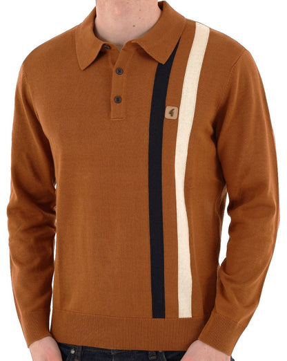 Gabicci Vintage Coltrane Stripe Knit Walnuss