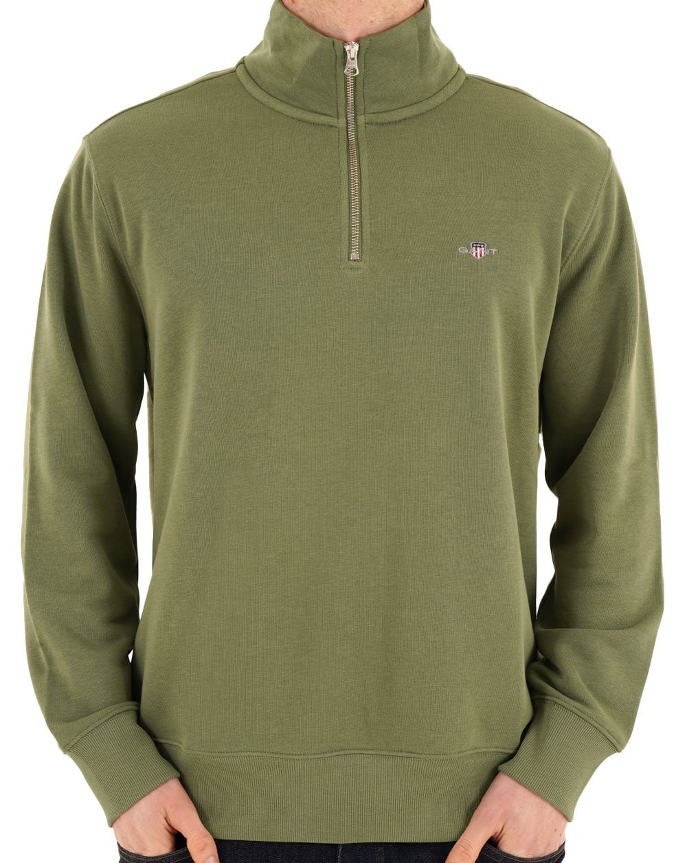 Gant Shield Half Zip Sweatshirt Hellgrün