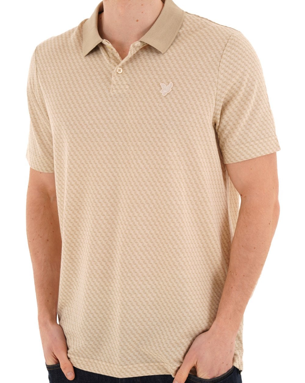 Lyle & Scott Jacquard Polohemd Natur