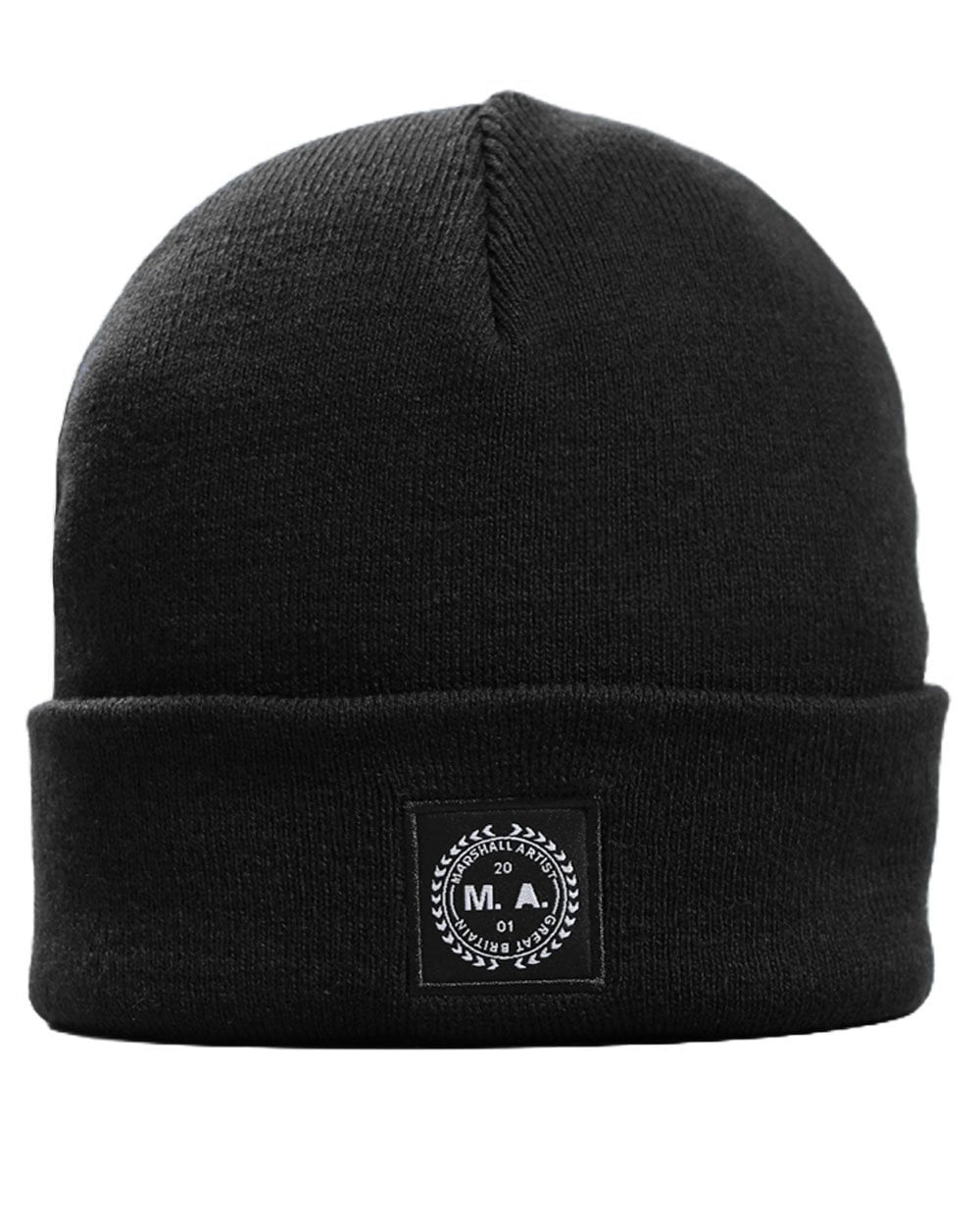 Marshall Artist Strickmütze mit gewebtem Abzeichen, schwarz