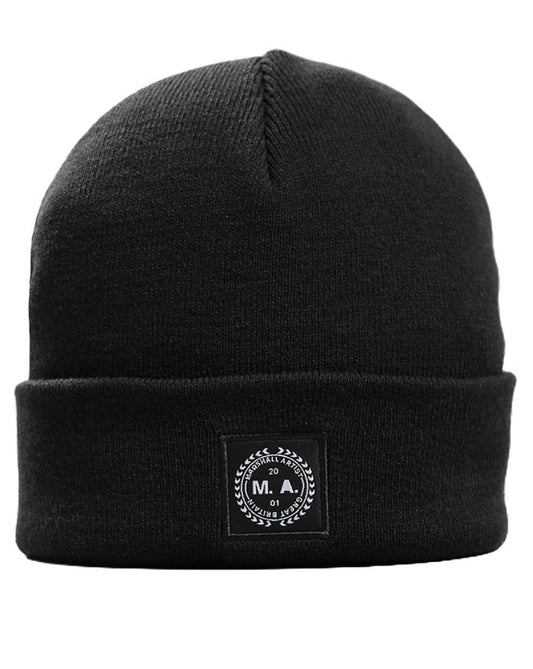 Marshall Artist Woven Badge Knit Beanie Black