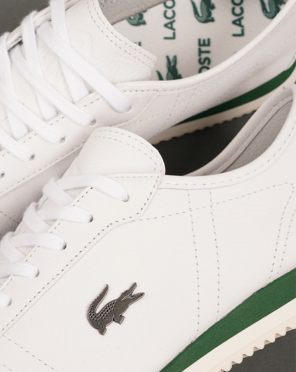 Lacoste Club Low Leather Trainers White/Off White