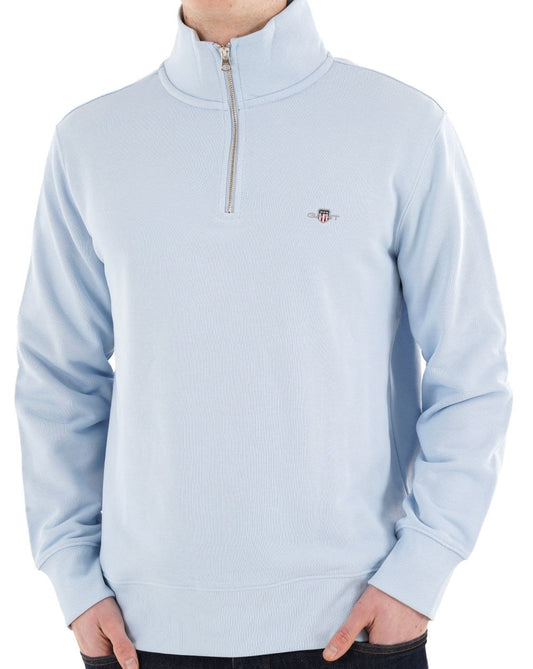 Gant Shield Half Zip Sweatshirt Fresh Blue