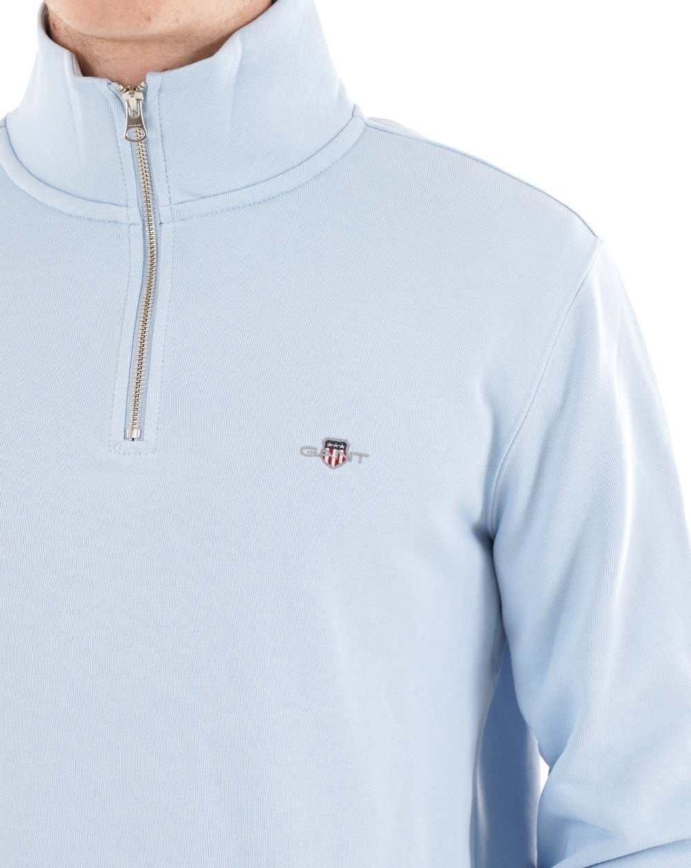 Gant Shield Half Zip Sweatshirt Fresh Blue
