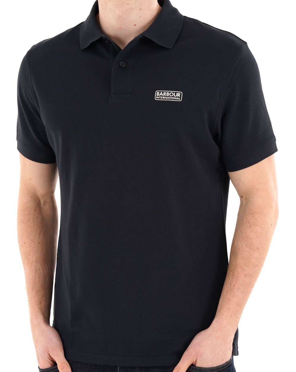 Barbour International Essential Polo Dunkelblau/Weiß