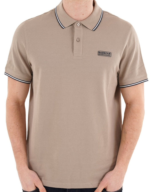 Barbour International Evan Tipped Poloshirt Concrete