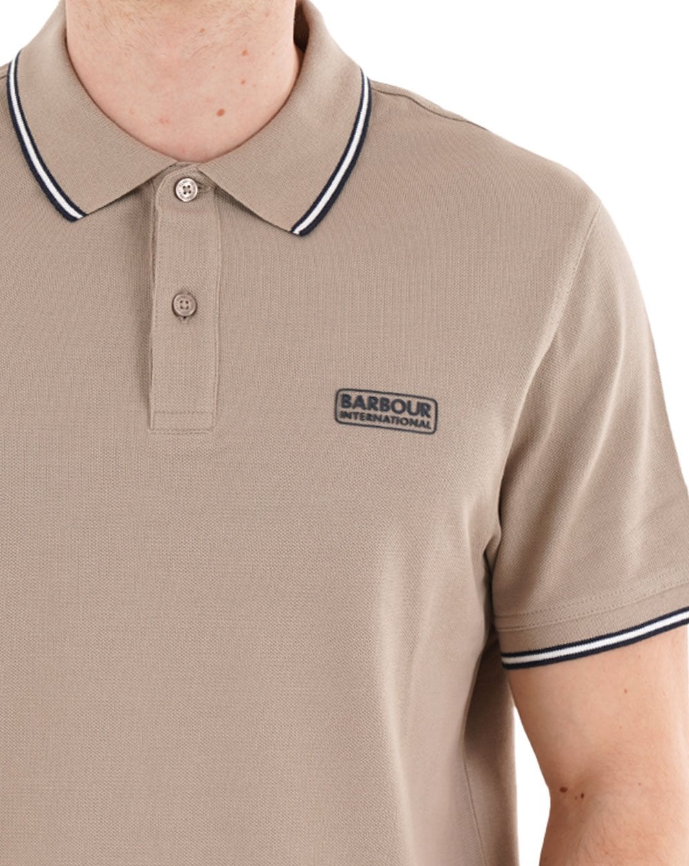 Barbour International Evan Tipped Poloshirt Concrete