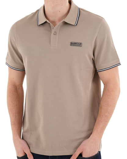 Barbour International Evan Tipped Poloshirt Concrete