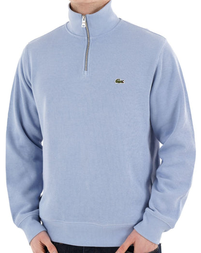 Lacoste Sweatshirt mit halbem Reißverschluss, hellblau