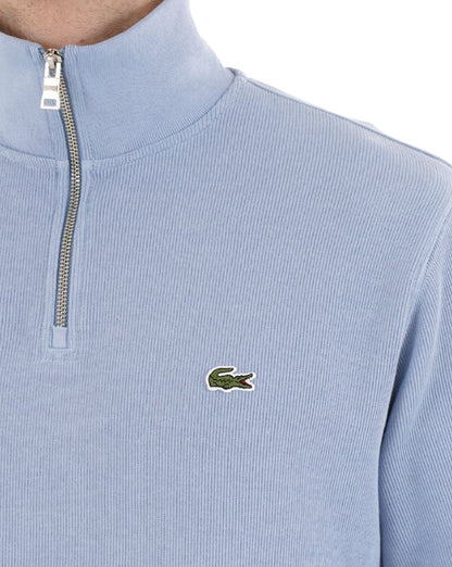 Lacoste Sweatshirt mit halbem Reißverschluss, hellblau