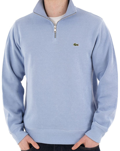 Lacoste Sweatshirt mit halbem Reißverschluss, hellblau