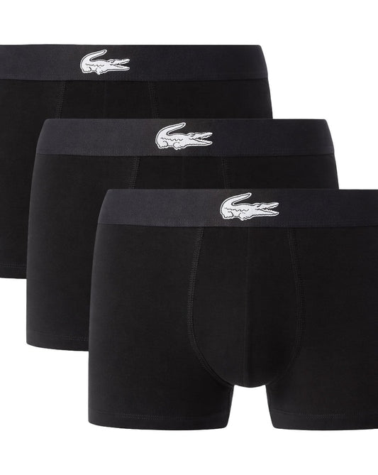 Lacoste Triple Pack Croc Trunks Black