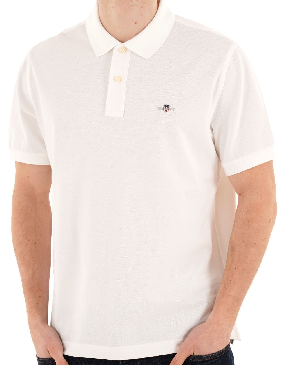 Gant Shield Piqué Polo Weiß