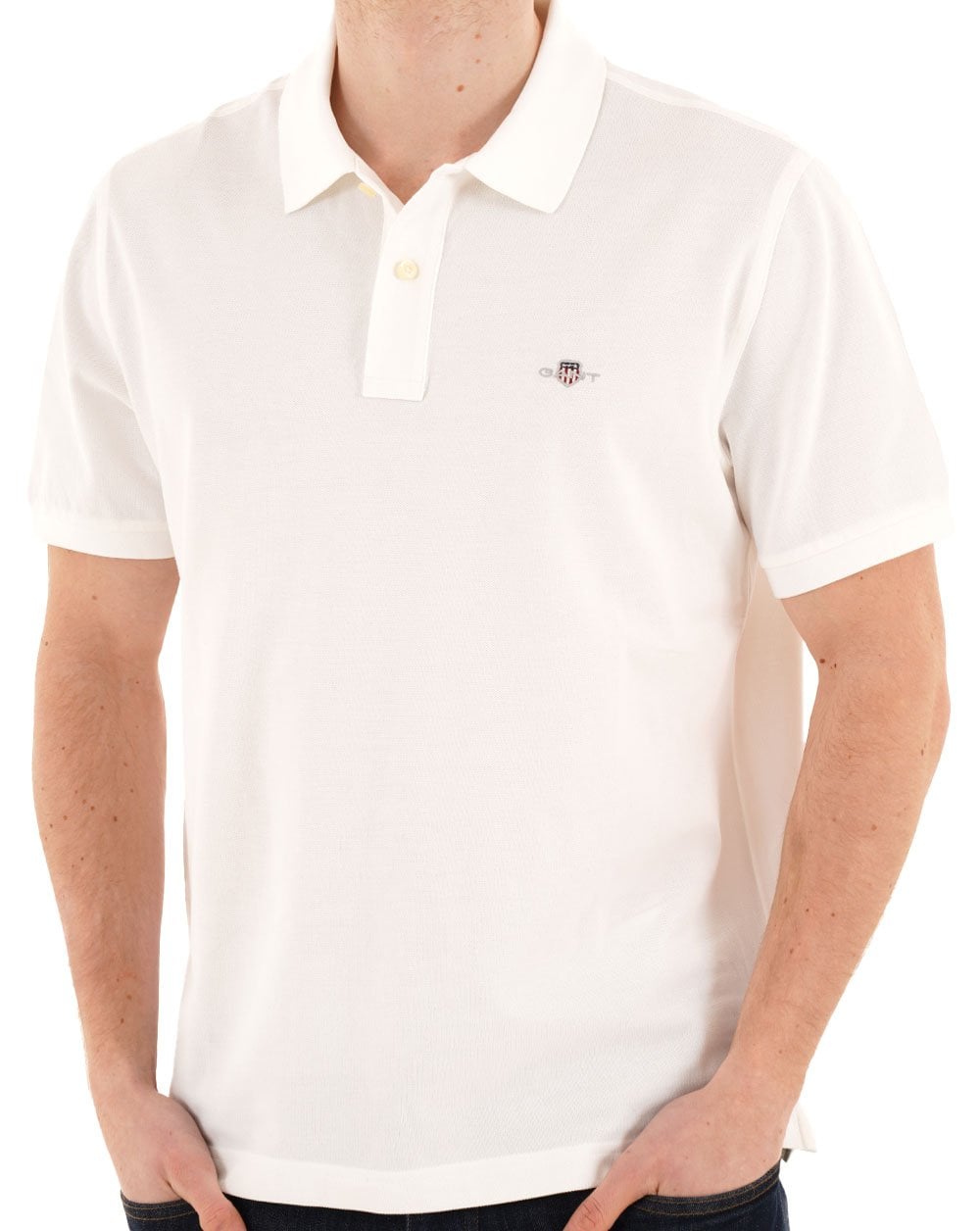 Gant Shield Piqué Polo Weiß