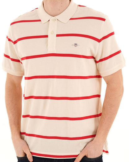 Gant Poloshirt mit Streifen, Cremeweiß